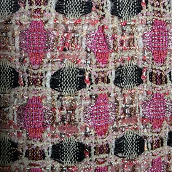 J. Crew Collection Pink and Black Checkered Metallic Tweed Blazer 10 Jenna Lyons - Picture 3 of 5